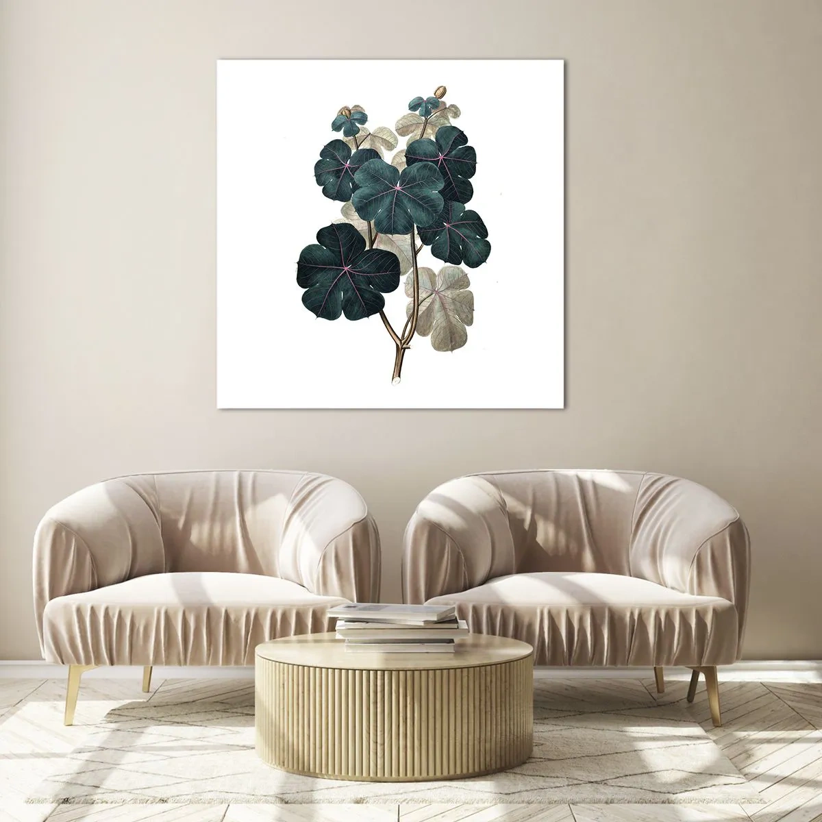 Tablou pe sticlă - Dintr-un vechi ierbar - 40x40 cm