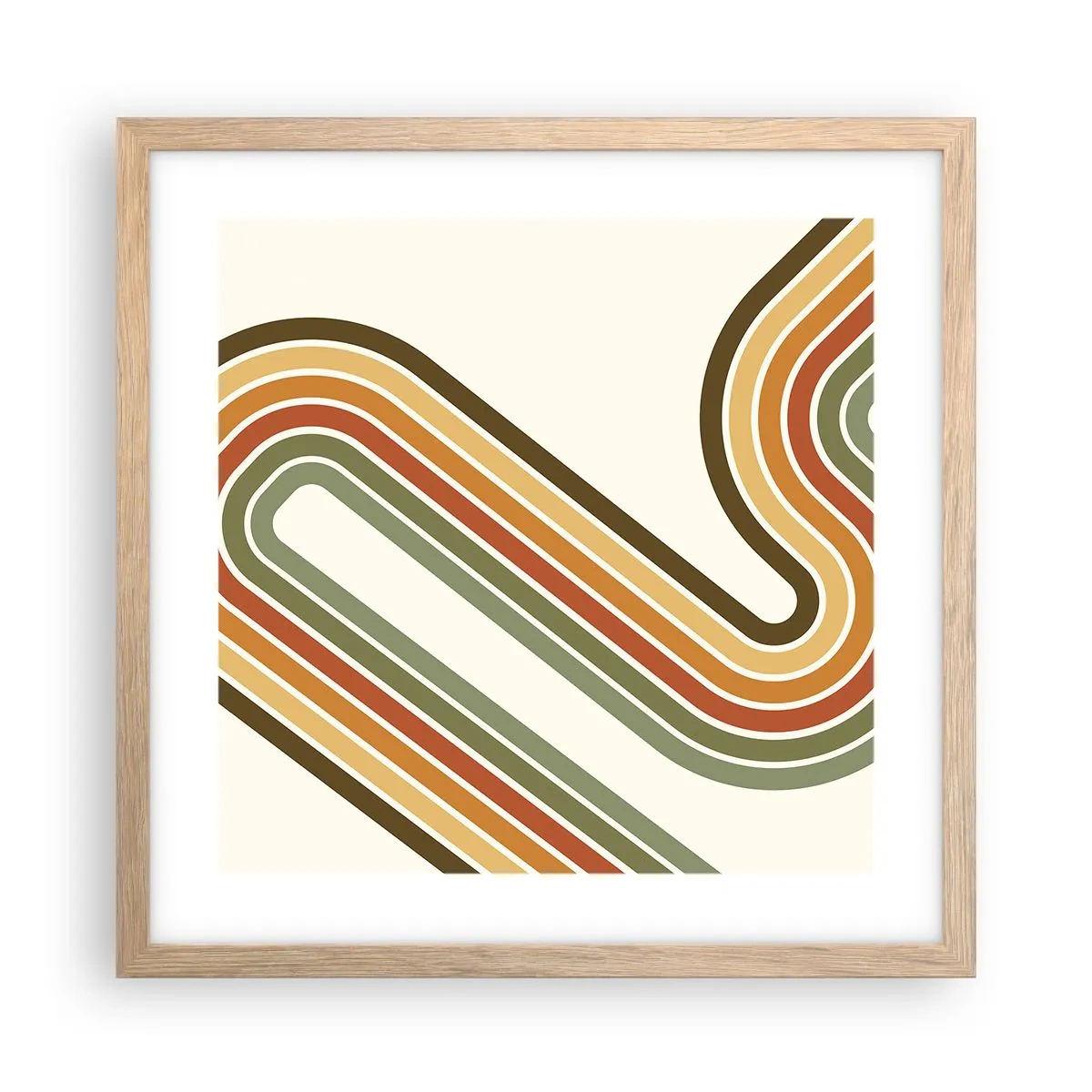 Poster în ramă de stejar deschis - Cu zigzag până la destinație - 40x40 cm