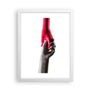 Poster în ramă albă - Împreună, deși diferiți - 30x40 cm