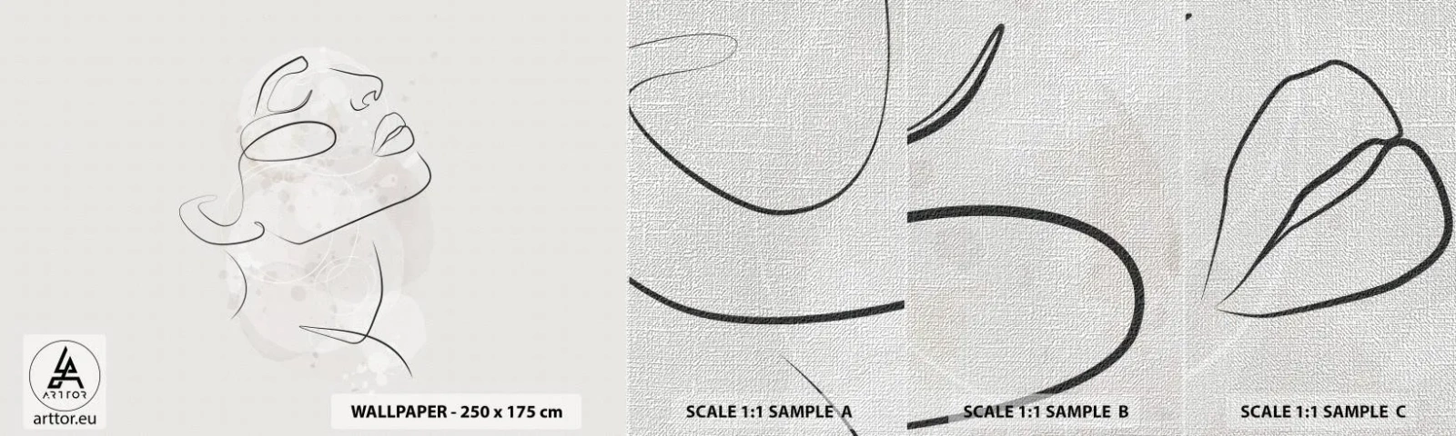 Mostră tapet Premium Canvas - Schiță de vis - Chipul de femeie, Femeie, Grafică - 100x30 cm