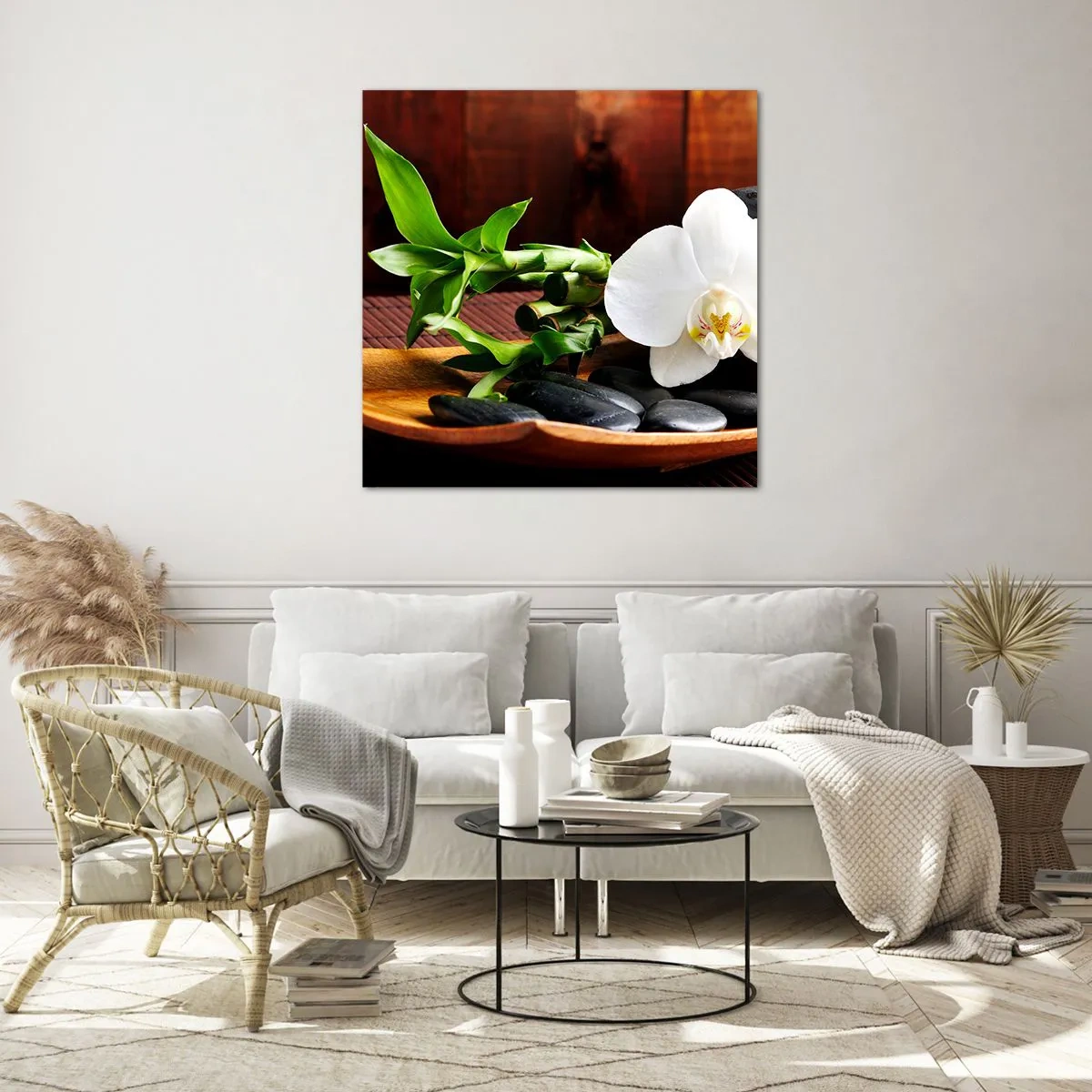 Tablou pe sticlă - Lasă natura să te atingă - 70x70 cm