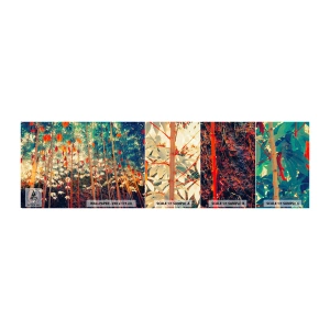 Mostră tapet autocolant Deluxe Sticker - Viața secretă a frunzelor - Padure tropicala, Natură, Copaci - 100x30 cm
