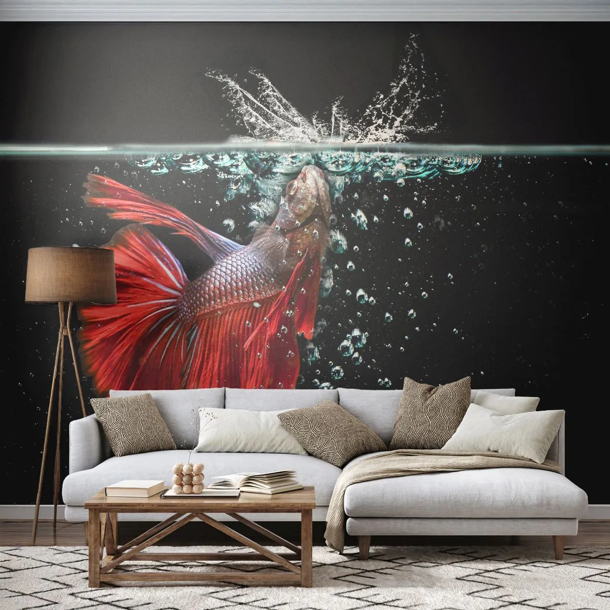 Tapet Autoadeziv Deluxe Sticker - Aveți trei dorințe - Abstracția, Acvariu, Peşte - 250x175 cm