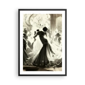 Poster în ramă neagră - O minge elegantă în alb și negru - 50x70cm - Marea mascaradă - Decorațiune modernă pentru perete pentru living și dormitor ARTTOR
