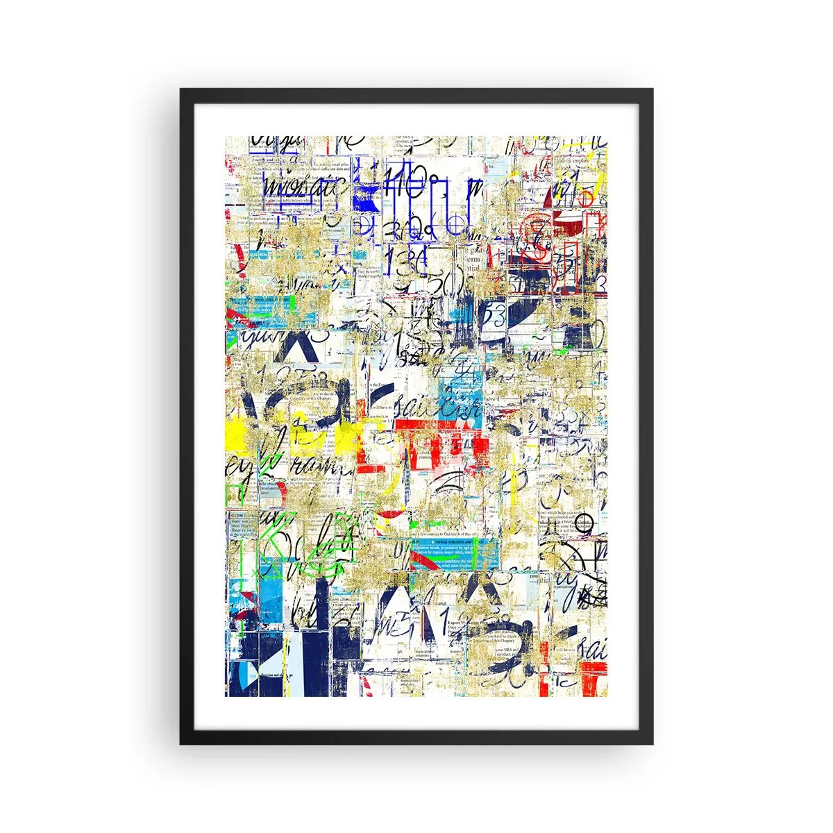 Poster în ramă neagră - Compoziție abstractă în culori vii - 50x70cm - Pur și simplu plăcut pentru ochi - Decorațiune modernă pentru perete pentru living și dormitor ARTTOR