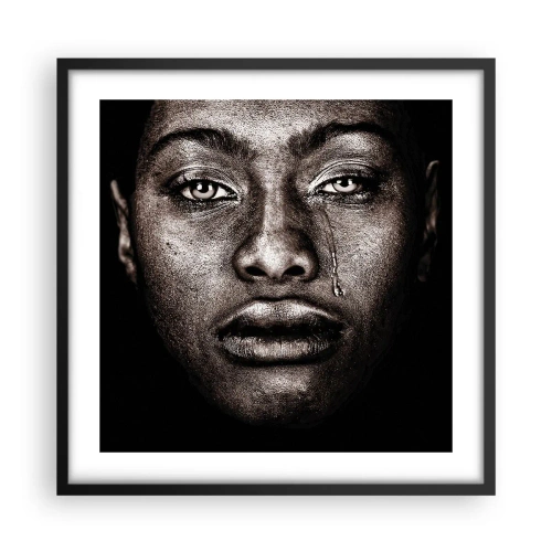 Poster în ramă neagră - O singură lacrimă - 50x50 cm