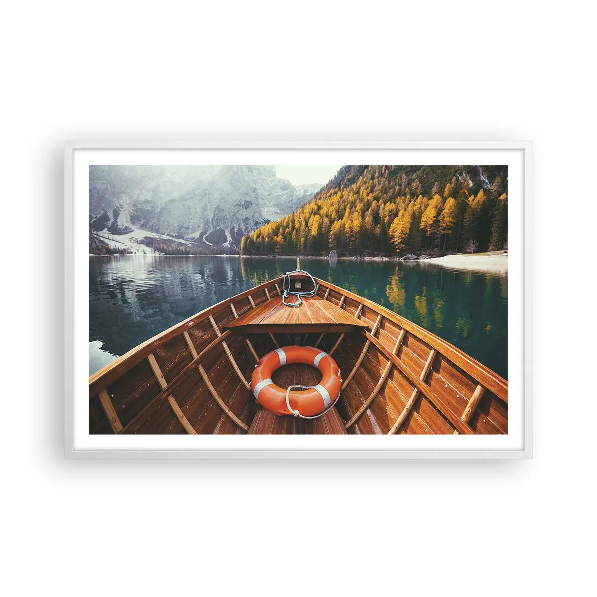 Poster în ramă albă - Excursie pe munte - 91x61 cm