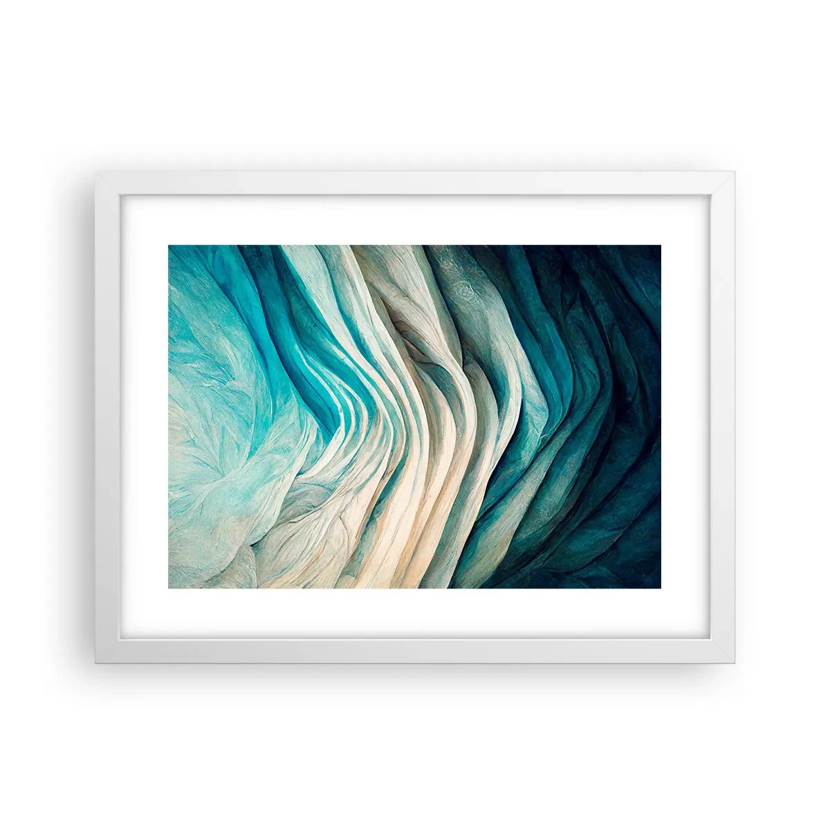 Poster în ramă albă - Insațiabilitate albastră - 40x30 cm