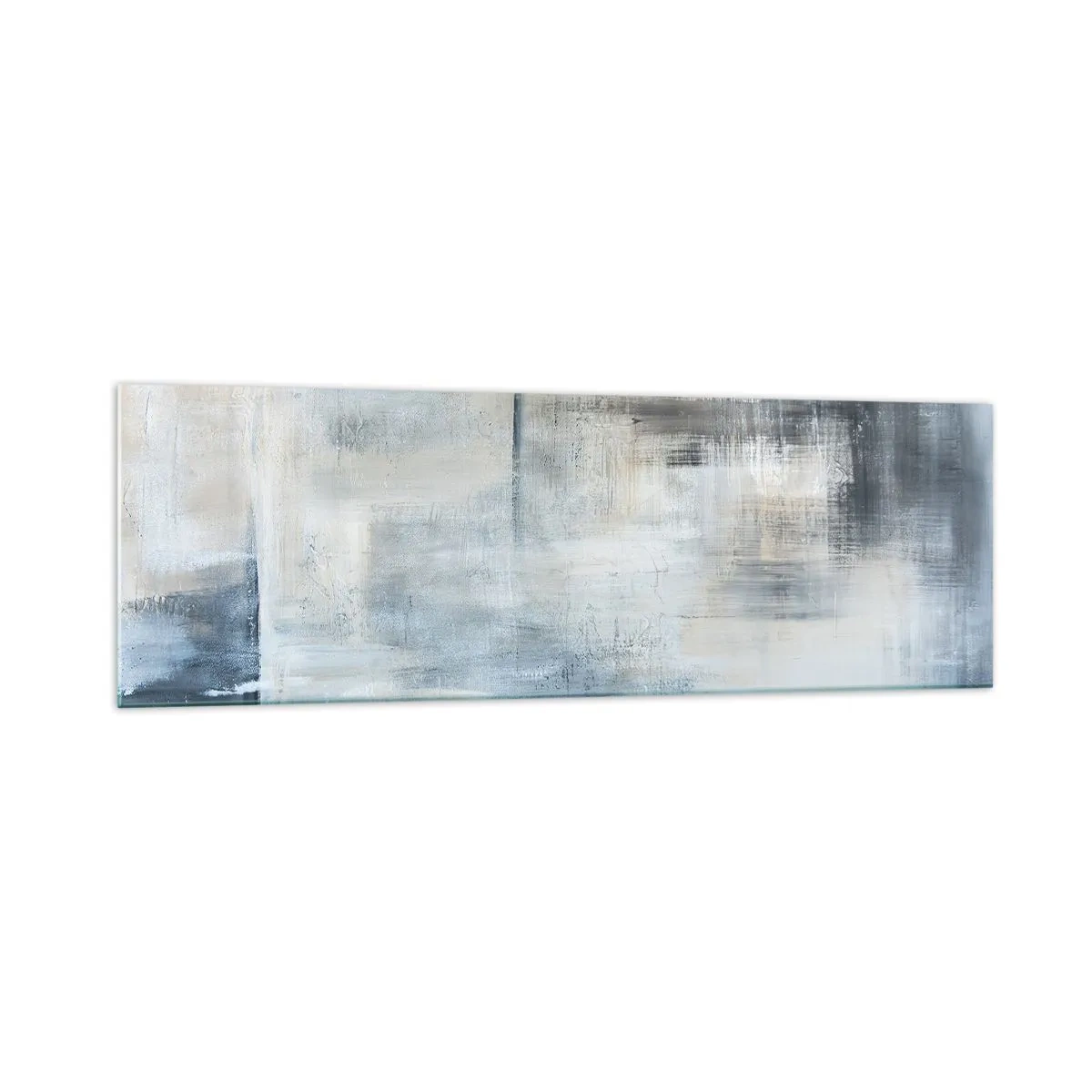 Tablou pe sticlă - În spatele unui voal albastru - 160x50 cm