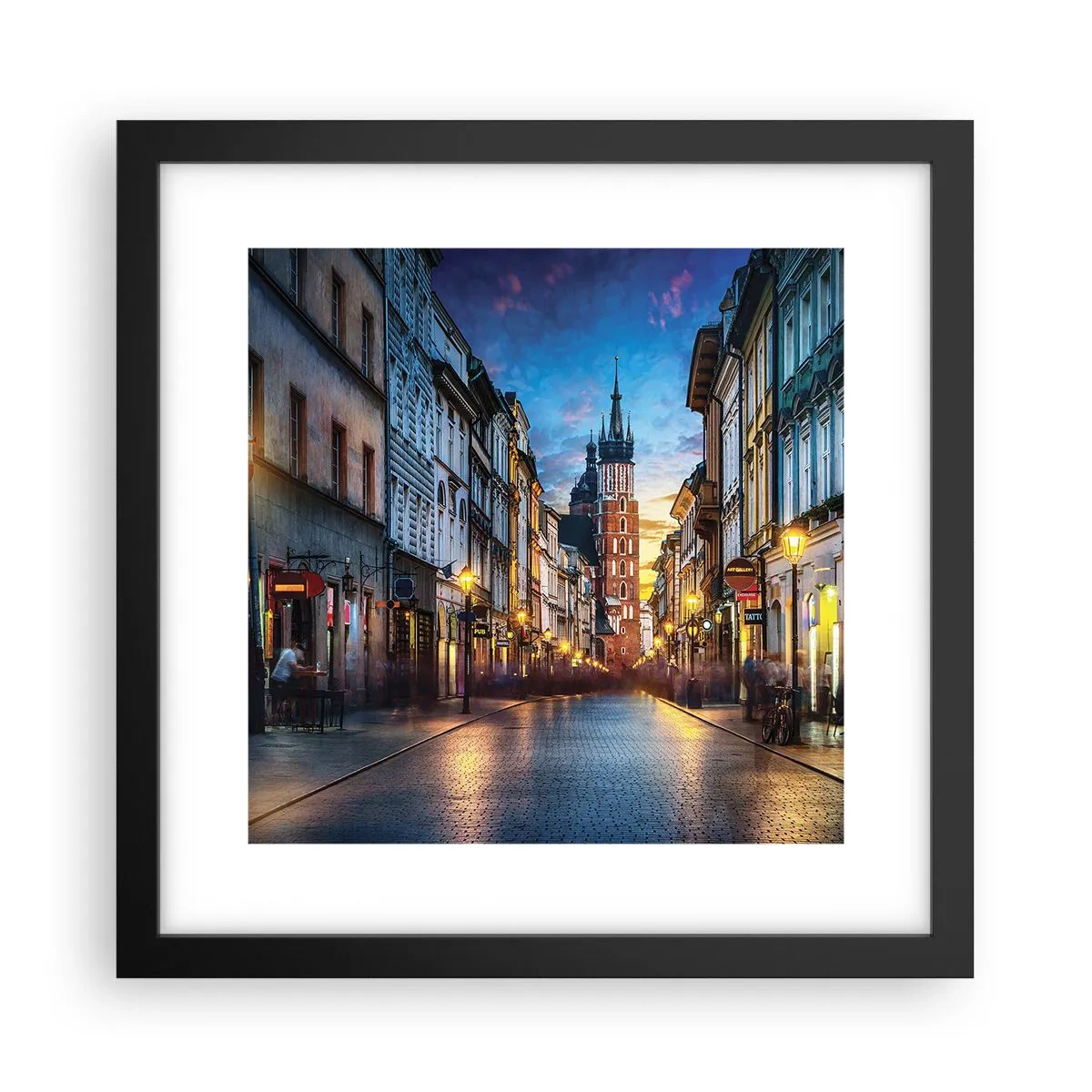 Poster în ramă neagră - Farmecul Cracoviei - 30x30 cm