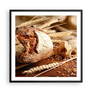 Poster în ramă neagră - Apetisantă, parfumată, crocantă - 60x60 cm