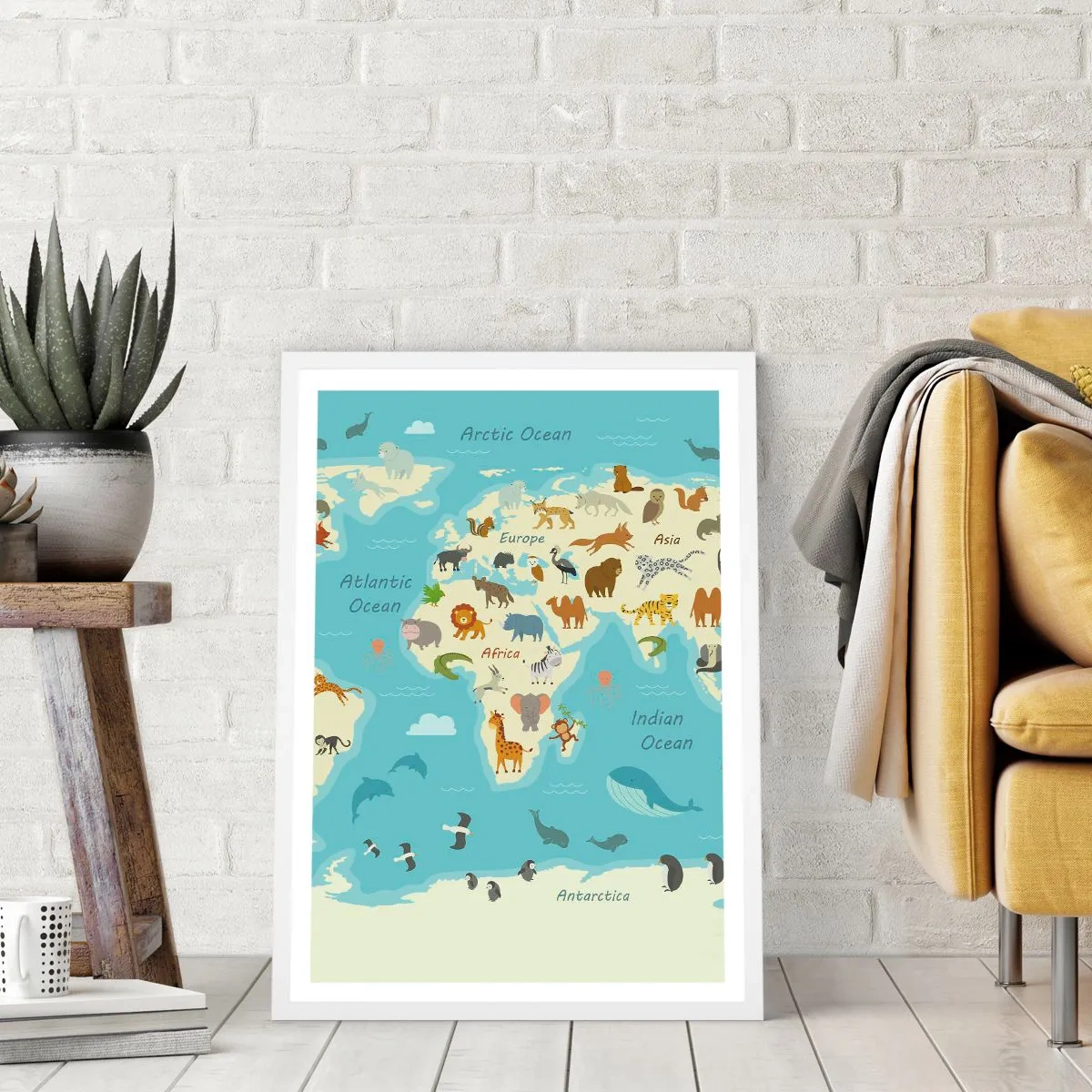 Poster în ramă albă - Vecini buni - 61x91 cm