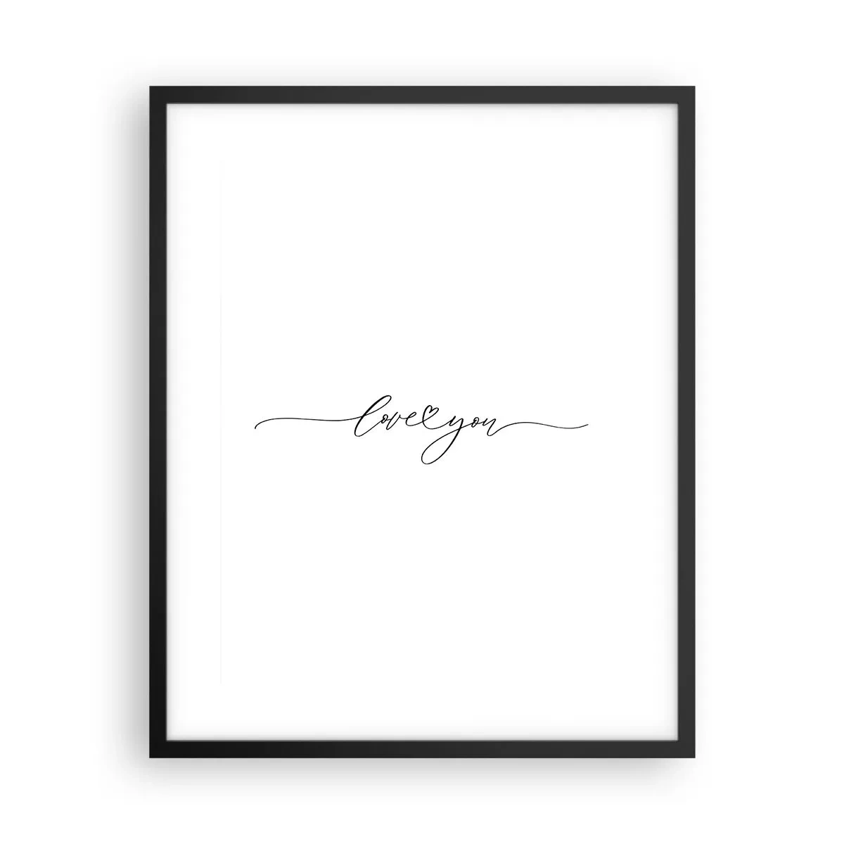 Poster în ramă neagră - Negru pe alb - 40x50 cm
