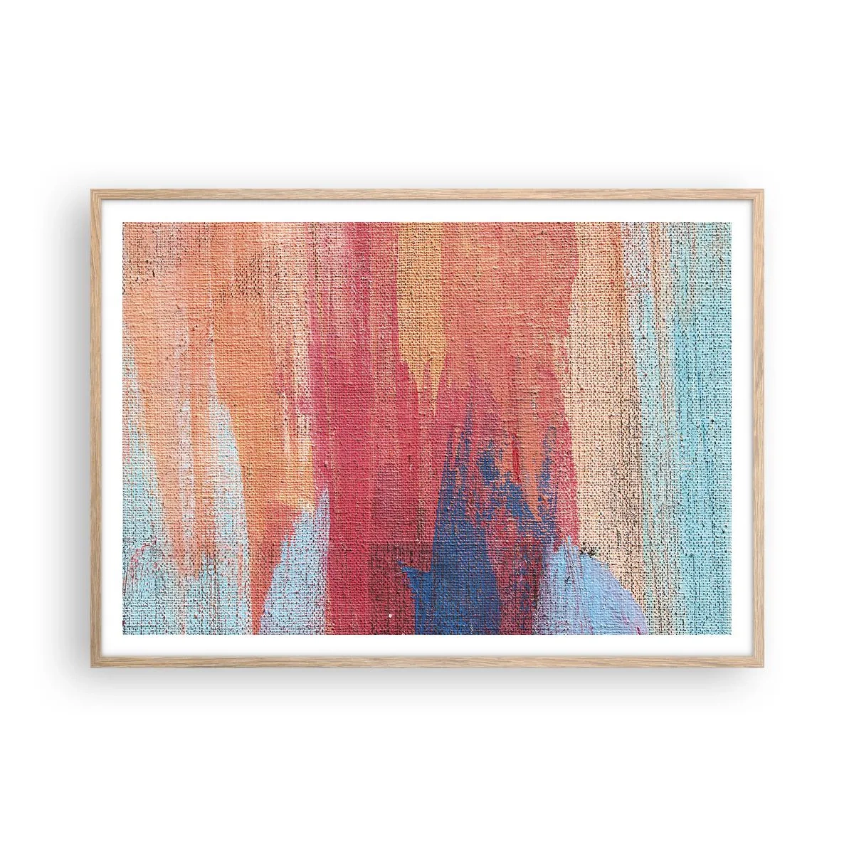 Poster în ramă de stejar deschis - Plutind prin curcubeu - 100x70 cm