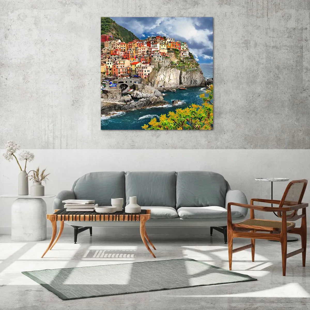 Tablou pe sticlă - Îmbrățișați de stânci - 60x60 cm