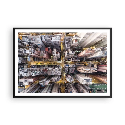 Poster în ramă neagră - Salutări din Hongkong - 100x70 cm