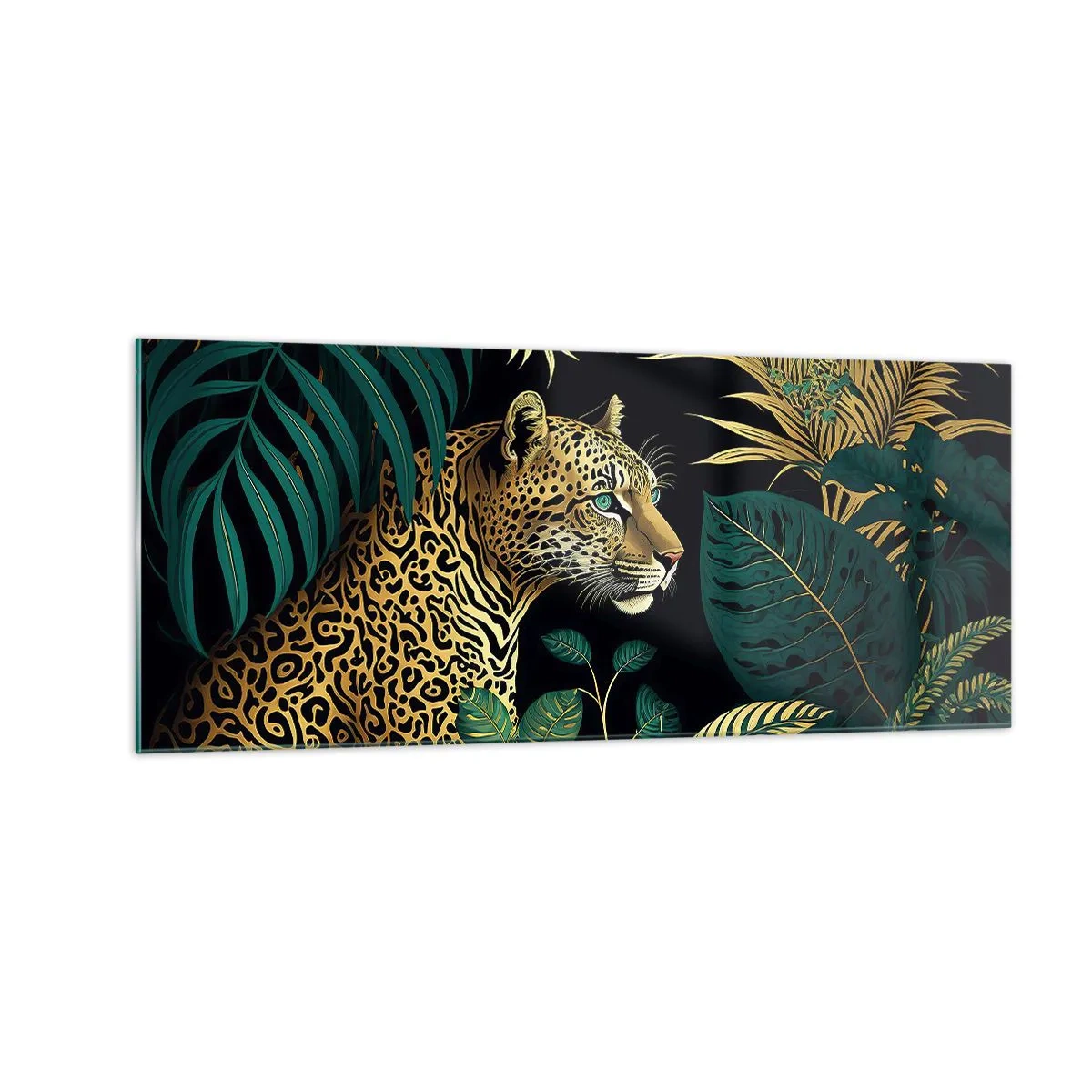 Tablou pe sticlă - Domnitorul junglei - 100x40 cm
