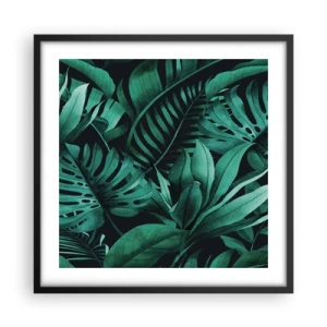 Poster în ramă neagră - Profunzimea verdelui tropical - 50x50 cm