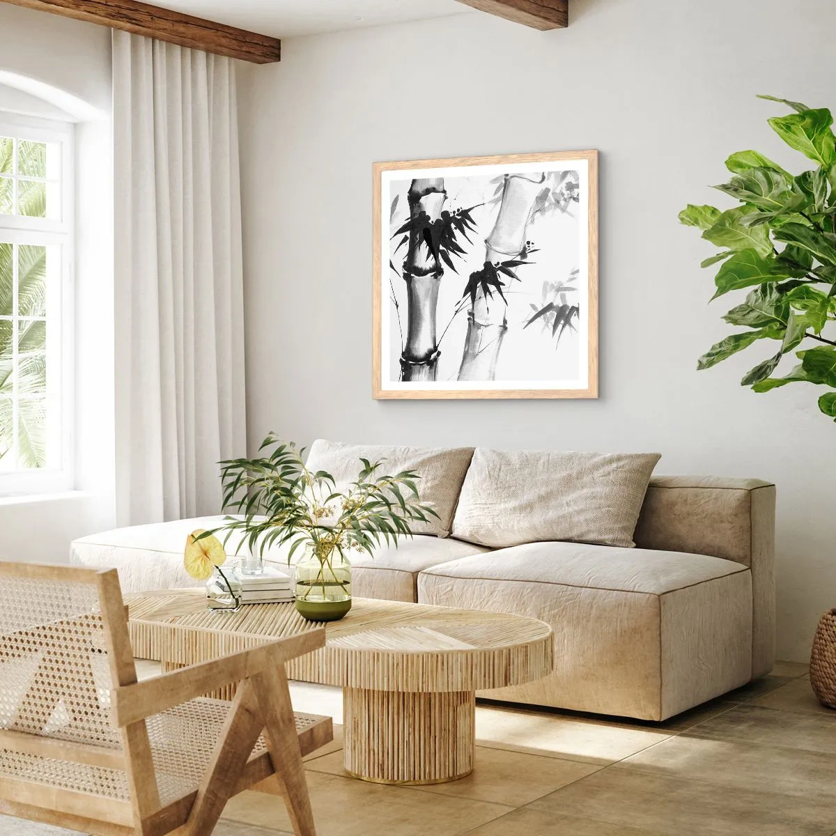 Poster în ramă de stejar deschis - Primul-plan al Orientului - 60x60 cm