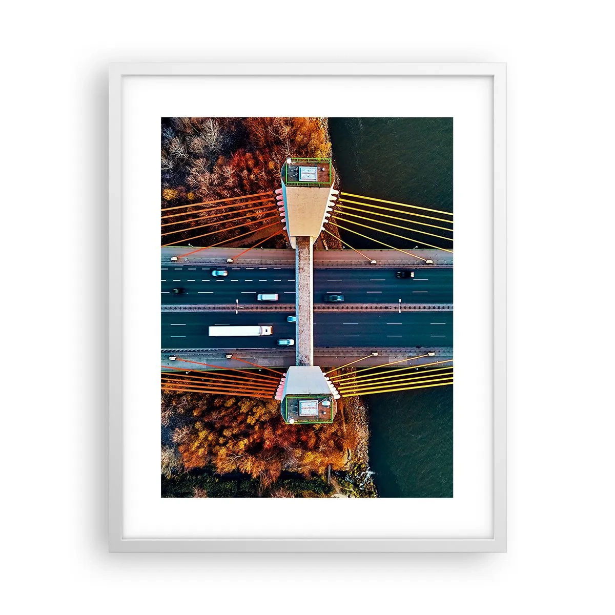 Poster în ramă albă - Din pădure spre apă - 40x50 cm