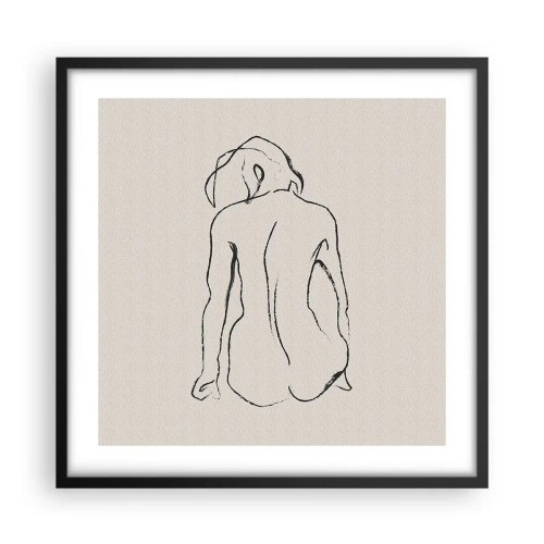 Poster în ramă neagră - Nud de fată - 50x50 cm