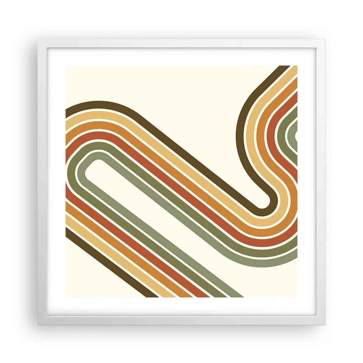 Poster în ramă albă - Cu zigzag până la destinație - 50x50 cm