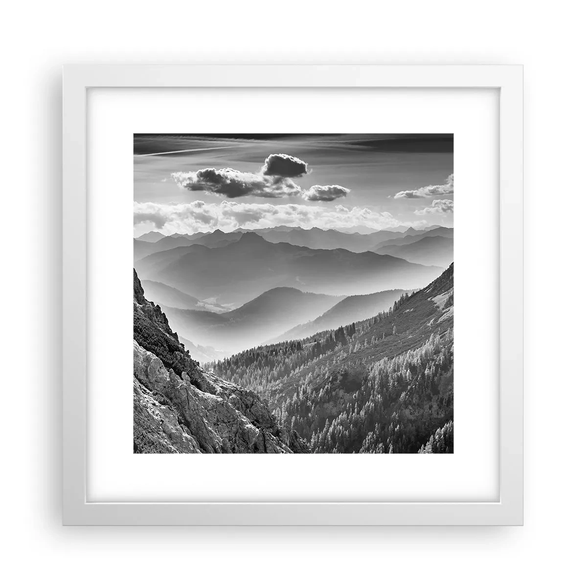 Poster în ramă albă - Dincolo de orizont - 30x30 cm