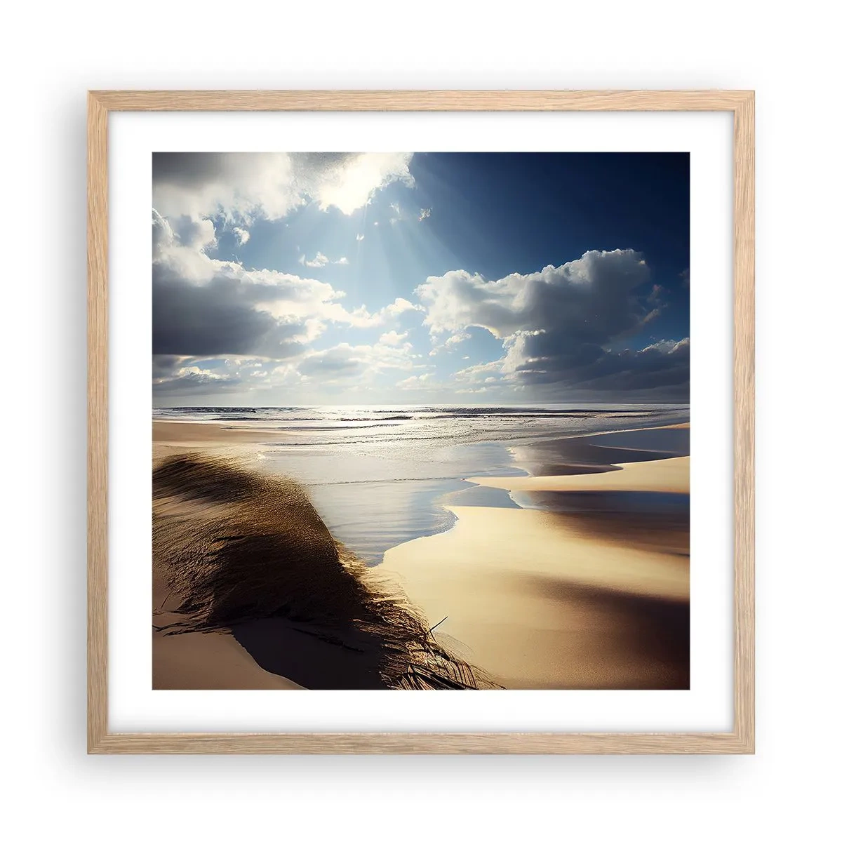 Poster în ramă de stejar deschis - Plajă sălbatică - 50x50 cm