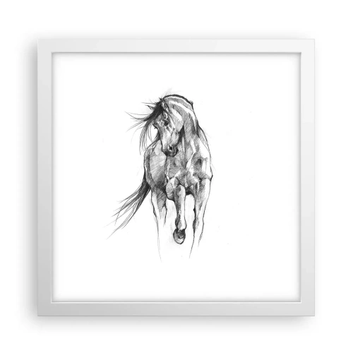 Poster în ramă albă - Într-un trap grațios - 30x30 cm