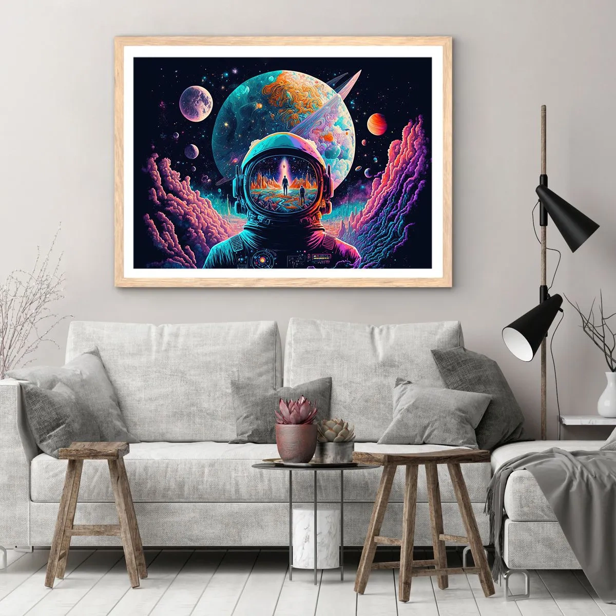 Poster în ramă de stejar deschis - Visul nevisat al filozofiilor - 70x50 cm