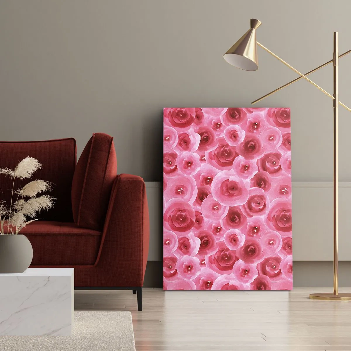 Tablou pe pânză - Trandafiri de sus în jos - 70x100 cm