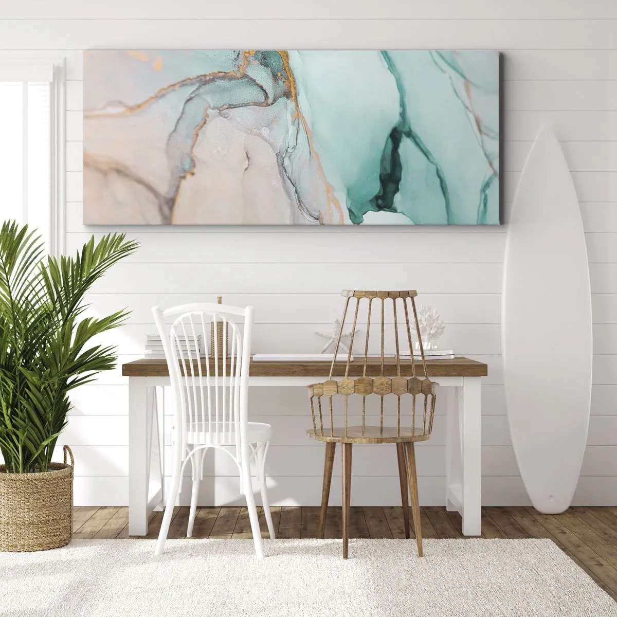 Tablou pe pânză - Dansul formelor și al culorilor - 140x50 cm