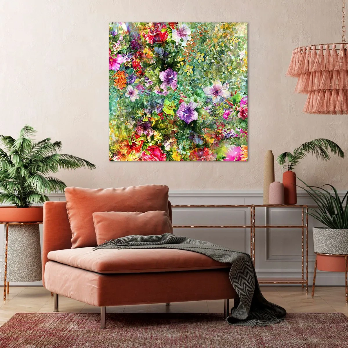 Tablou pe pânză - Să ne pierdem în flori - 30x30 cm