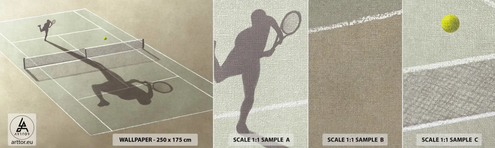 Mostră tapet Premium Canvas - Învinge-te pe tine însuți - Tenis, Tribunalele, Sport - 100x30 cm