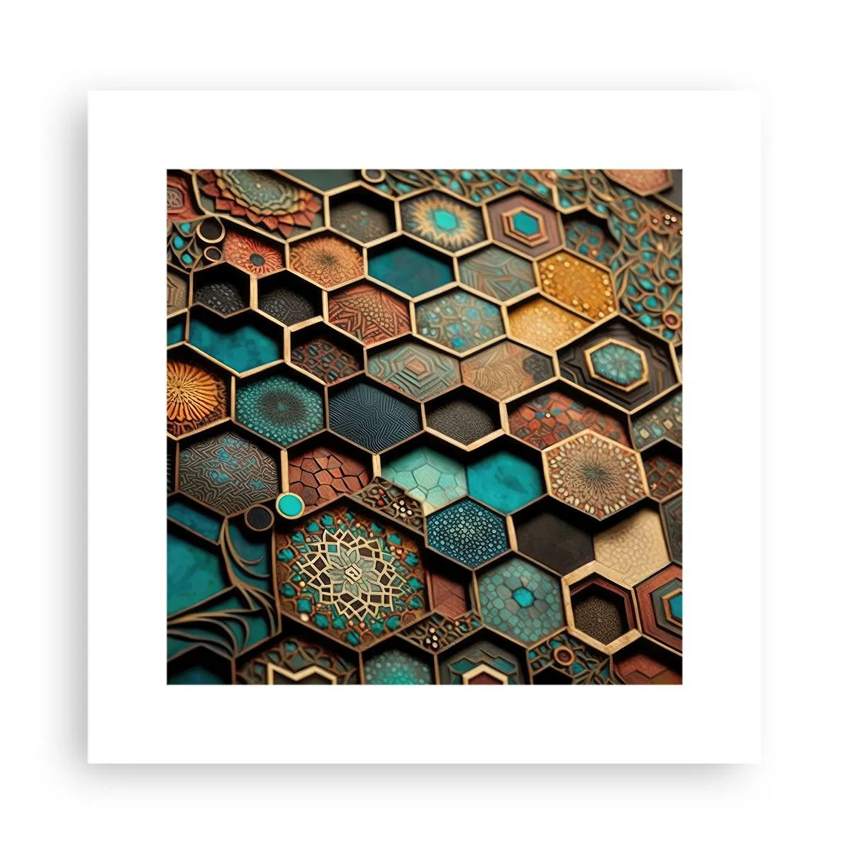 Poster - Ornamente arabe - o variație - 30x30 cm