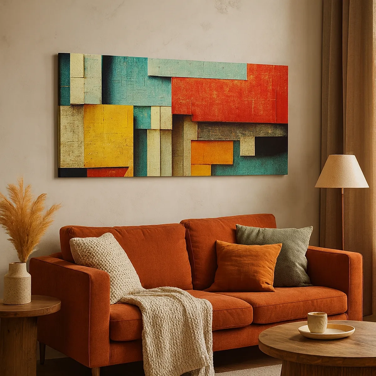 Tablou pe pânză - Festival de unghiuri drepte - 30x30 cm