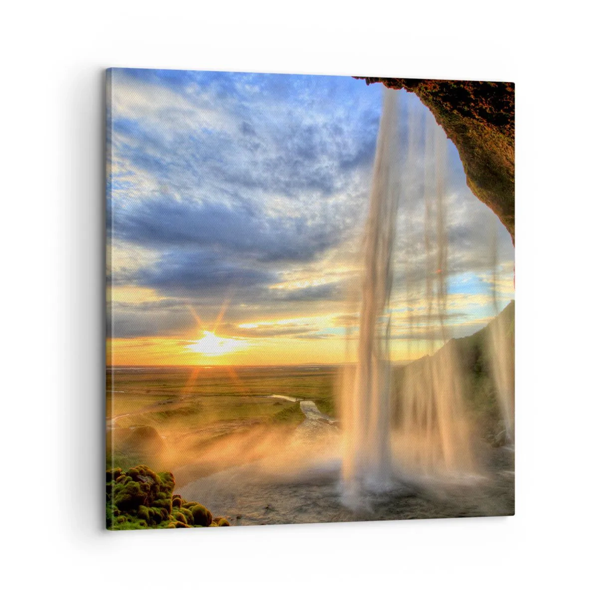 Tablou pe pânză - Lumea din spatele vălului de picături - 60x60 cm