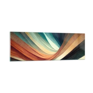 Tablou pe sticlă - Țesute din culori - 90x30 cm