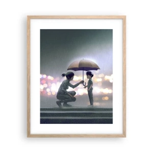 Poster în ramă de stejar deschis - Și totul este bine acum - 40x50 cm