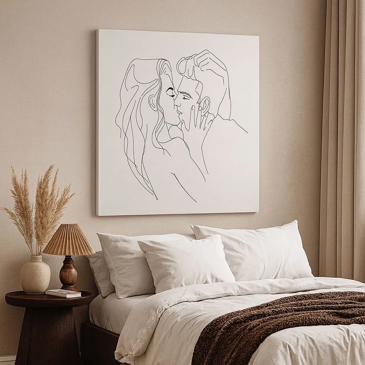 Tablou pe pânză - Cu aceeași linie - 30x30 cm