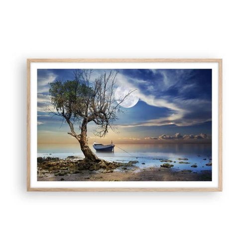 Poster în ramă de stejar deschis - Este acesta sfârșitul sau începutul? - 91x61 cm