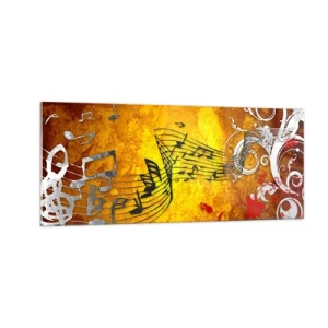 Tablou pe sticlă - Lasă muzica să curgă - 100x40 cm