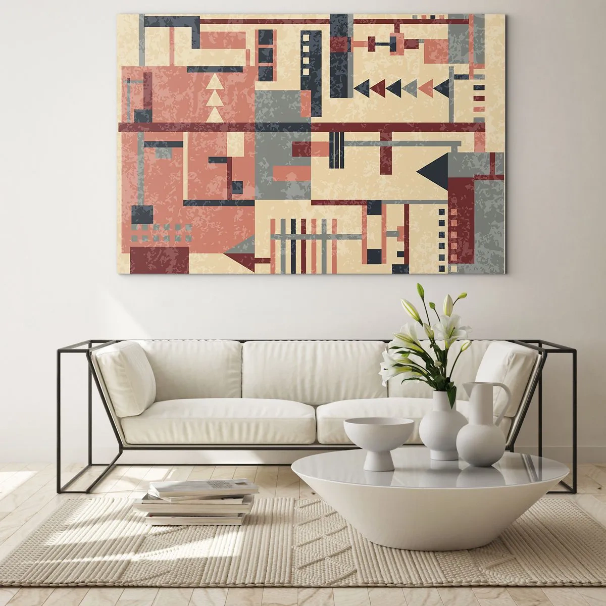 Tablou pe sticlă - Combinație de verticale și orizontale - 120x80 cm