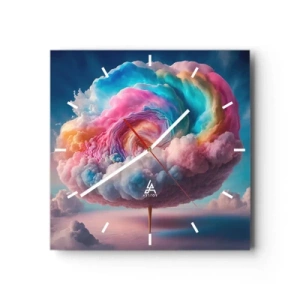 Ceas de perete - Ceas pe sticlă - Visul unui parc de distracții - 40x40 cm