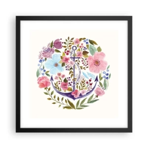 Poster în ramă neagră - Somnul bun al marinarului - 40x40 cm