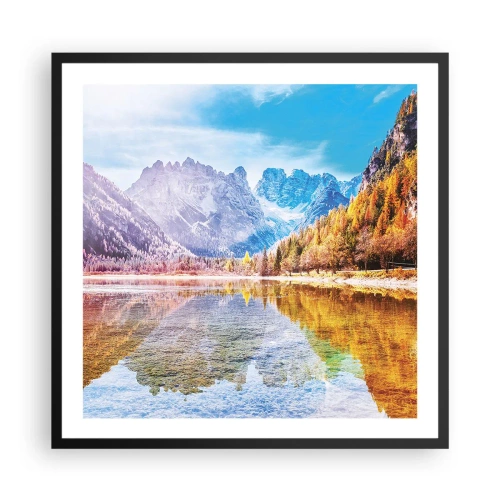 Poster în ramă neagră - Iar în munți începe toamna - 60x60 cm