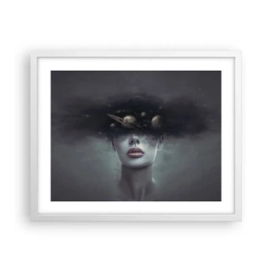 Poster în ramă albă - Și planetele o iau razna... - 50x40 cm