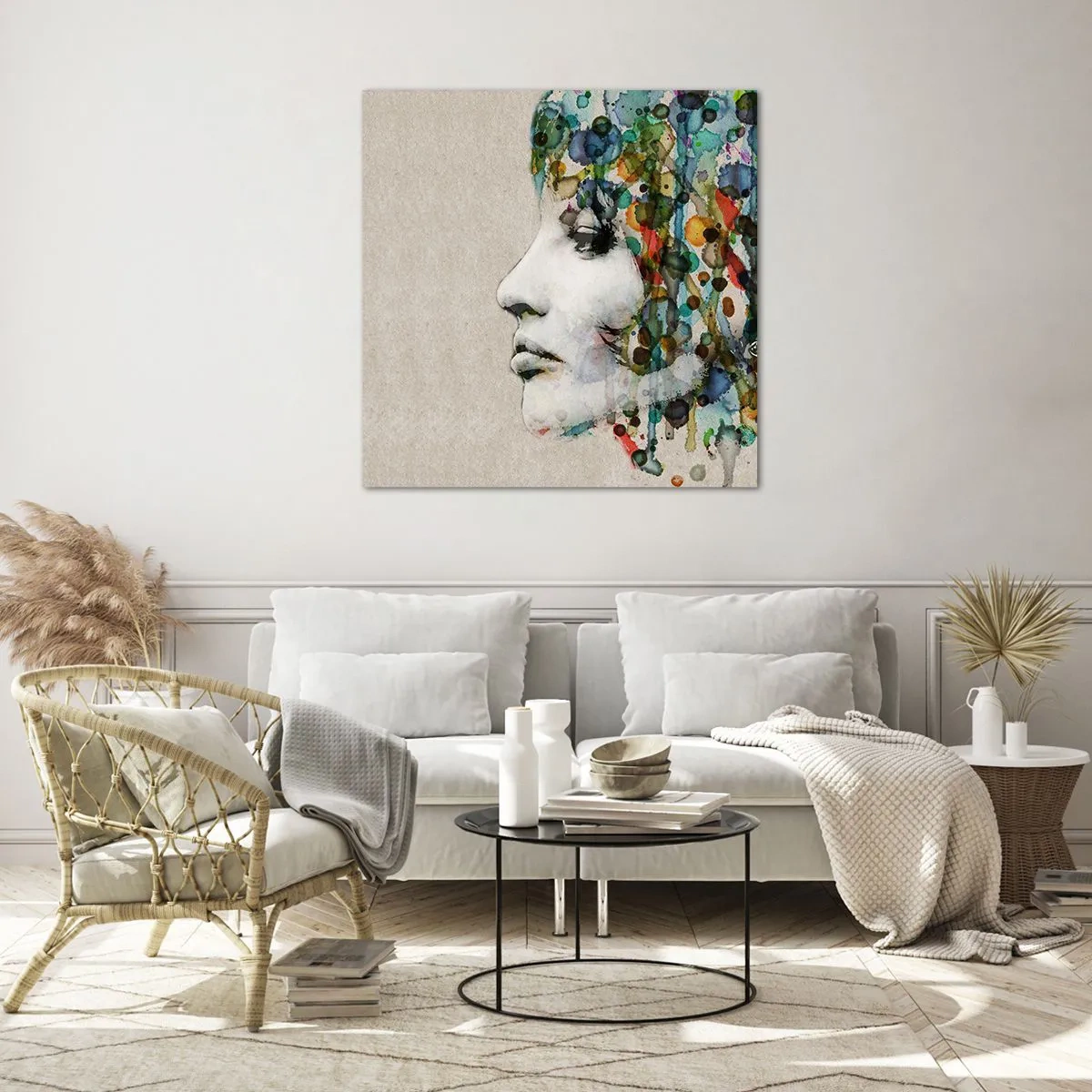 Tablou pe sticlă - A ieșit din cenușiu - 70x70 cm