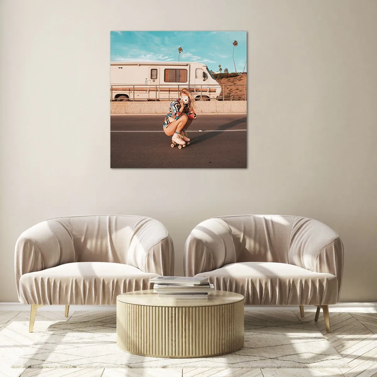 Tablou pe sticlă - Zâmbiți, vă rog! - 70x70 cm