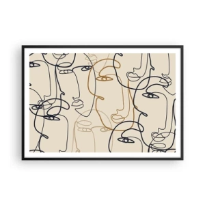 Poster în ramă neagră - Portret multiplicat - 100x70 cm